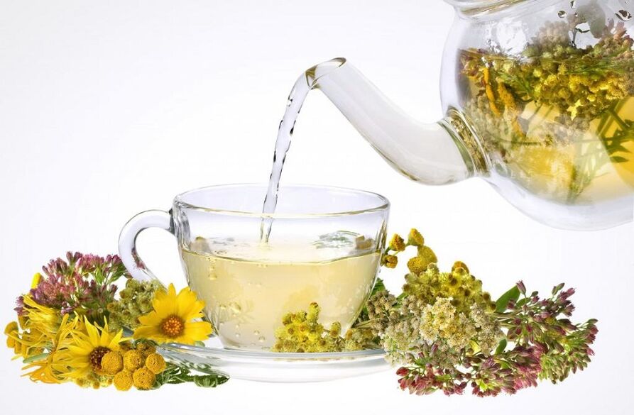Té de herbas para aumentar a potencia